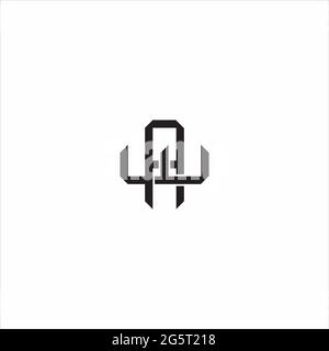 Initial letter overlapping interlock logo monogram line art style isolated on black background template Stock Vector