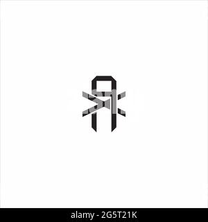 Initial letter overlapping interlock logo monogram line art style isolated on black background template Stock Vector