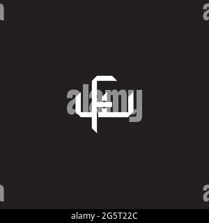 Initial letter overlapping interlock logo monogram line art style isolated on black background template Stock Vector