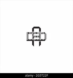Initial letter overlapping interlock logo monogram line art style isolated on black background template Stock Vector