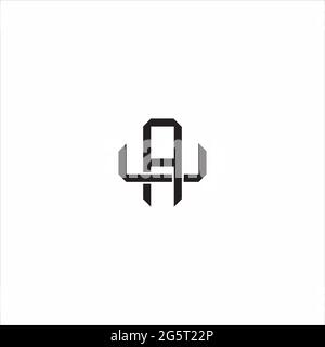 Initial letter overlapping interlock logo monogram line art style isolated on black background template Stock Vector