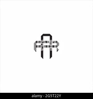 Initial letter overlapping interlock logo monogram line art style isolated on black background template Stock Vector