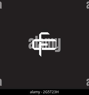 Initial letter overlapping interlock logo monogram line art style isolated on black background template Stock Vector