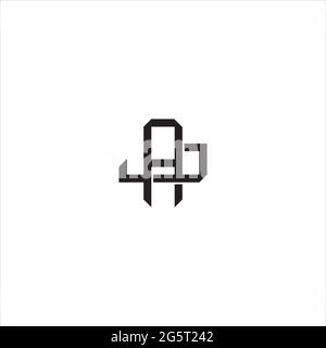 Initial letter overlapping interlock logo monogram line art style isolated on black background template Stock Vector