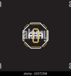 Initial letter overlapping interlock logo monogram line art style isolated on black background template Stock Vector