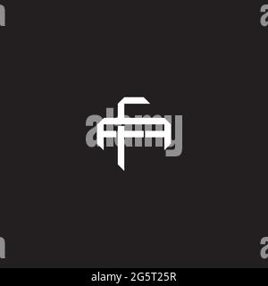 Initial letter overlapping interlock logo monogram line art style isolated on black background template Stock Vector
