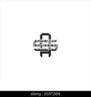 Initial letter overlapping interlock logo monogram line art style isolated on black background template Stock Vector