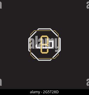 Initial letter overlapping interlock logo monogram line art style isolated on black background template Stock Vector