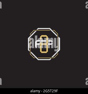 Initial letter overlapping interlock logo monogram line art style isolated on black background template Stock Vector