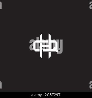 Initial letter overlapping interlock logo monogram line art style isolated on black background template Stock Vector