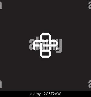 Initial letter overlapping interlock logo monogram line art style isolated on black background template Stock Vector