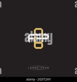 Initial letter overlapping interlock logo monogram line art style isolated on black background template Stock Vector