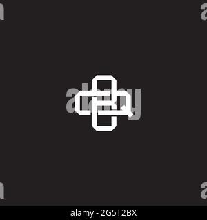 Initial letter overlapping interlock logo monogram line art style isolated on black background template Stock Vector