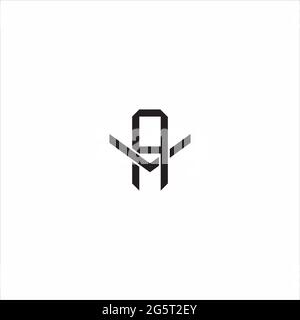 Initial letter overlapping interlock logo monogram line art style isolated on black background template Stock Vector