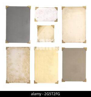 Seven Vintage Antique Photograph Borders with Area to Add Your Own Image or Text Stock Photo