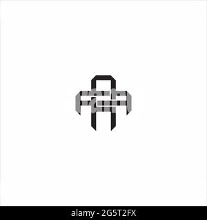Initial letter overlapping interlock logo monogram line art style isolated on black background template Stock Vector