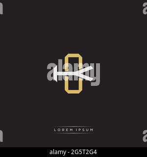 Initial letter overlapping interlock logo monogram line art style isolated on black background template Stock Vector