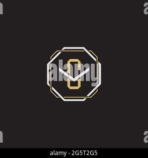 Initial letter overlapping interlock logo monogram line art style isolated on black background template Stock Vector