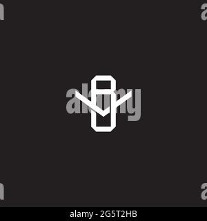 Initial letter overlapping interlock logo monogram line art style isolated on black background template Stock Vector