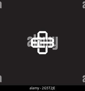 Initial letter overlapping interlock logo monogram line art style isolated on black background template Stock Vector