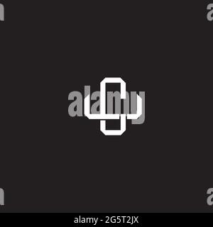 Initial letter overlapping interlock logo monogram line art style isolated on black background template Stock Vector