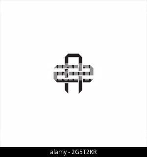 Initial letter overlapping interlock logo monogram line art style isolated on black background template Stock Vector