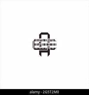Initial letter overlapping interlock logo monogram line art style isolated on black background template Stock Vector