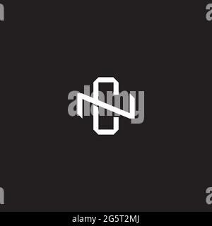 Initial letter overlapping interlock logo monogram line art style isolated on black background template Stock Vector