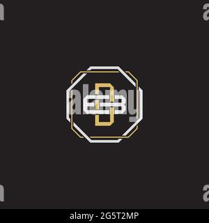 Initial letter overlapping interlock logo monogram line art style isolated on black background template Stock Vector
