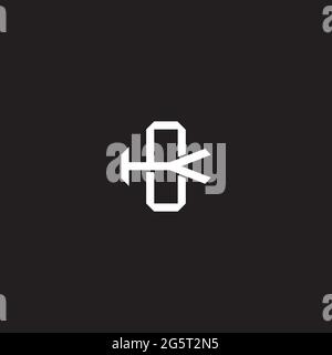 Initial letter overlapping interlock logo monogram line art style isolated on black background template Stock Vector