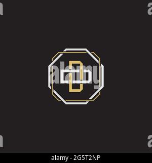Initial letter overlapping interlock logo monogram line art style isolated on black background template Stock Vector