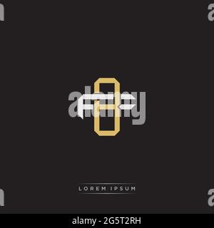 Initial letter overlapping interlock logo monogram line art style isolated on black background template Stock Vector