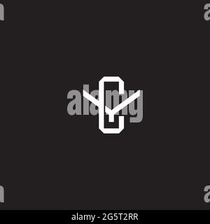 Initial letter overlapping interlock logo monogram line art style isolated on black background template Stock Vector