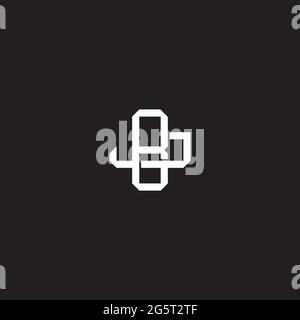 Initial letter overlapping interlock logo monogram line art style isolated on black background template Stock Vector
