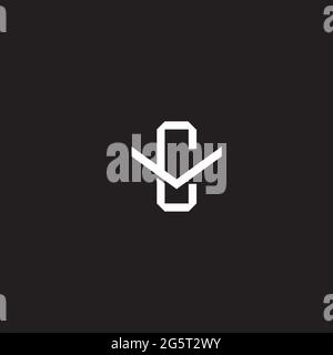 Initial letter overlapping interlock logo monogram line art style isolated on black background template Stock Vector