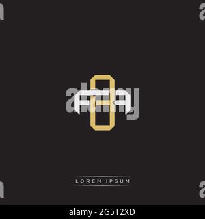 Initial letter overlapping interlock logo monogram line art style isolated on black background template Stock Vector