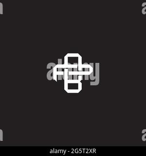 Initial letter overlapping interlock logo monogram line art style isolated on black background template Stock Vector