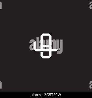 Initial letter overlapping interlock logo monogram line art style isolated on black background template Stock Vector