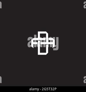 Initial letter overlapping interlock logo monogram line art style isolated on black background template Stock Vector