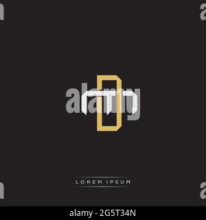 Initial letter overlapping interlock logo monogram line art style isolated on black background template Stock Vector
