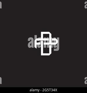 Initial letter overlapping interlock logo monogram line art style isolated on black background template Stock Vector