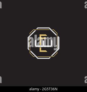 Initial letter overlapping interlock logo monogram line art style isolated on black background template Stock Vector