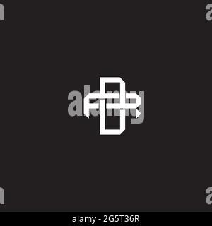 Initial letter overlapping interlock logo monogram line art style isolated on black background template Stock Vector