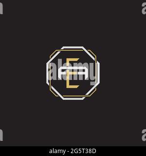 Initial letter overlapping interlock logo monogram line art style isolated on black background template Stock Vector