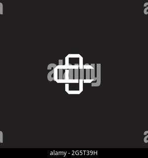 Initial letter overlapping interlock logo monogram line art style isolated on black background template Stock Vector
