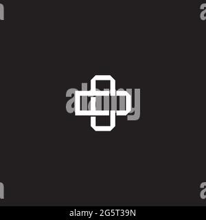 Initial letter overlapping interlock logo monogram line art style isolated on black background template Stock Vector