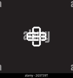 Initial letter overlapping interlock logo monogram line art style isolated on black background template Stock Vector