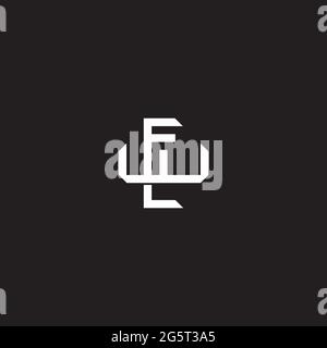 Initial letter overlapping interlock logo monogram line art style isolated on black background template Stock Vector