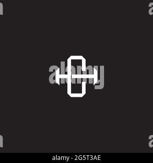 Initial letter overlapping interlock logo monogram line art style isolated on black background template Stock Vector