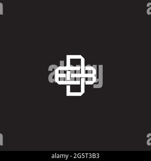Initial letter overlapping interlock logo monogram line art style isolated on black background template Stock Vector